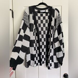 Checkered cardigan